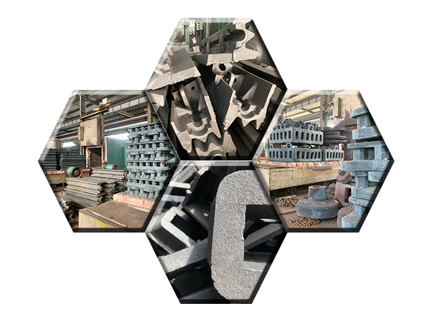 鑄造尺軌、鑄造槽幫、鑄造中部槽、鑄造元寶座